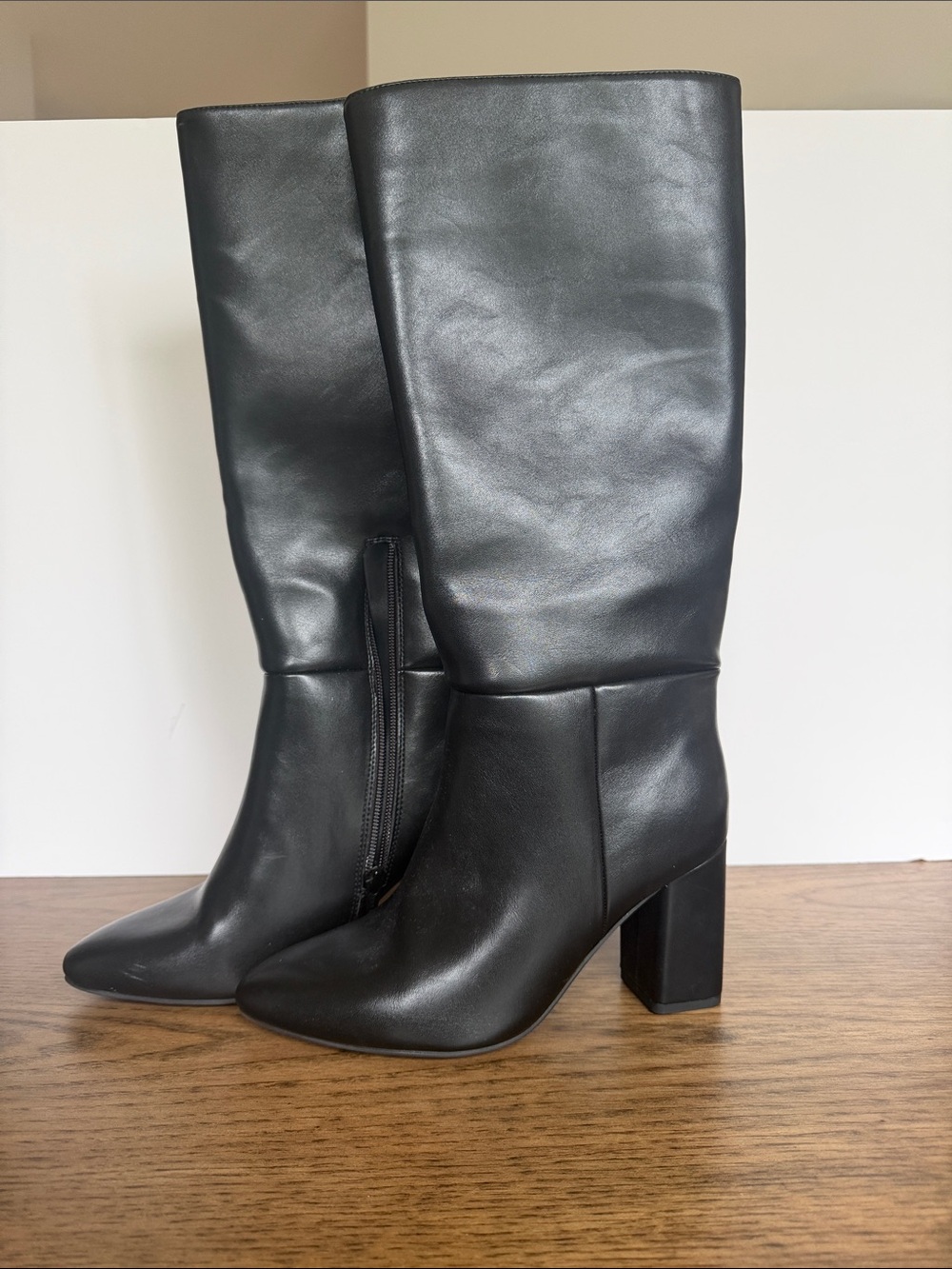 A New Day Women's Classic Black Tall Boots - Women's Knee High Heeled Boots